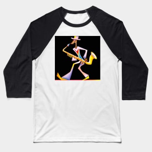 Saxophone Space Visitor Baseball T-Shirt